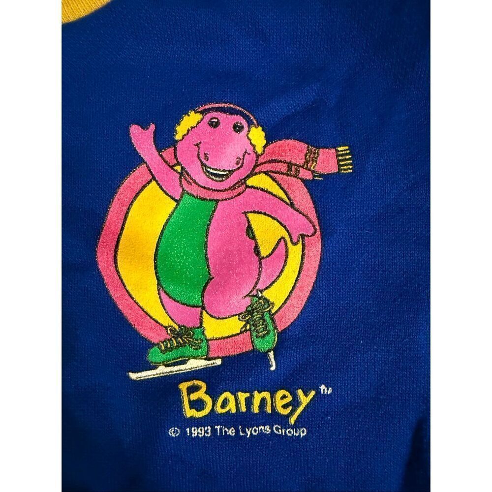 Vintage 1992/1993 Barney Colorblock Crewneck Toddler 3T - Picture 3 of 4